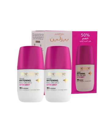 Beesline Whitening Roll On Deodorant - Cotton Candy 48h Protection - 50 ml (1+1 Pack)