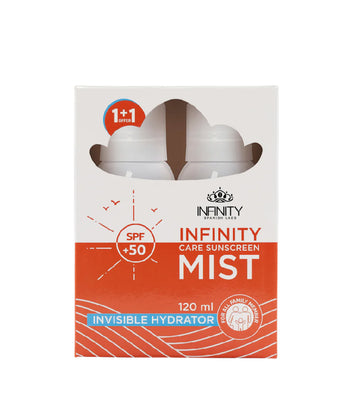 Infinity Care Sunscreen Mist Lotion SPF 50+ / 120 ml (Pack Of 2, 1+1)