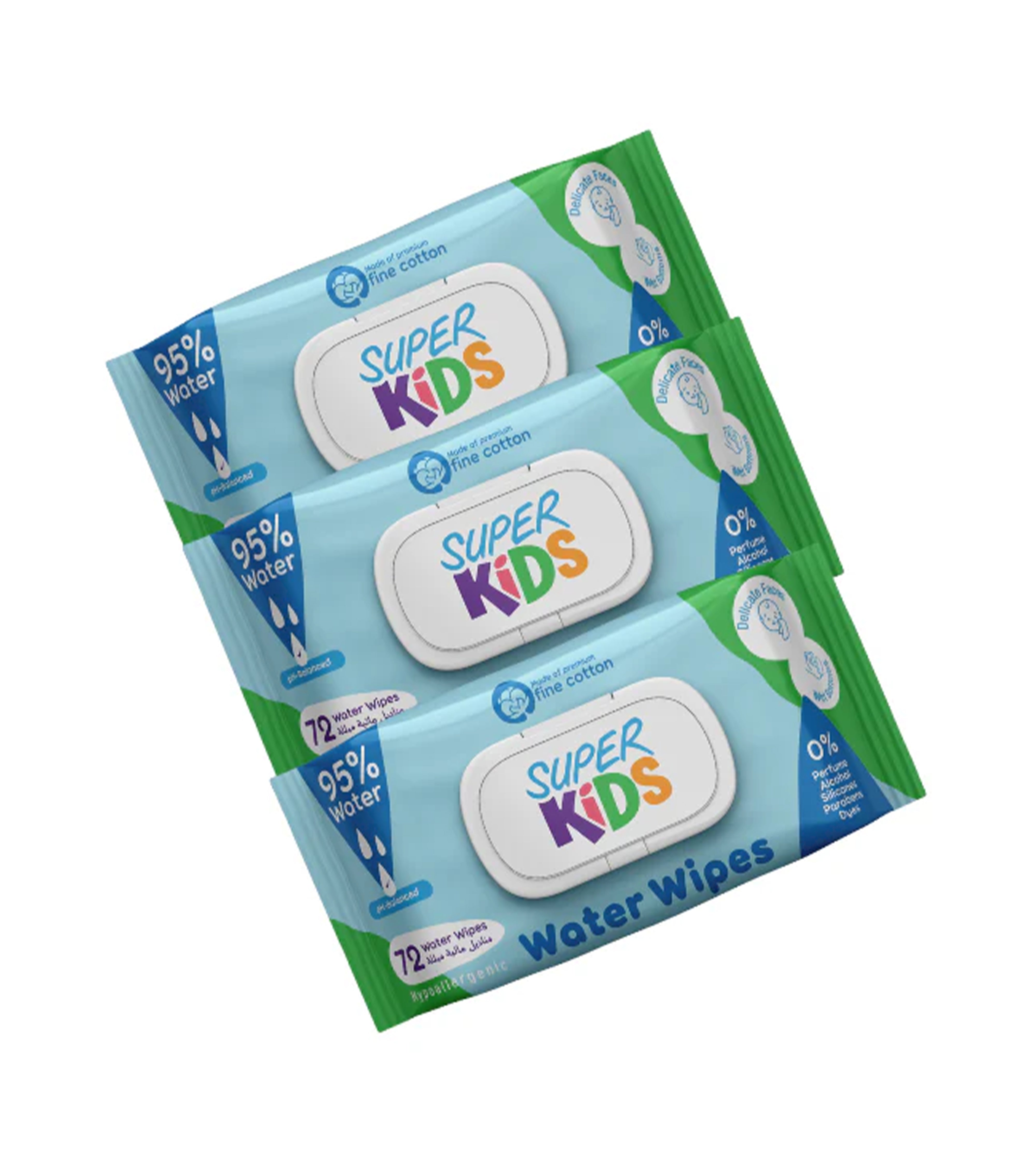 SuperKids Wet Wipes 72 Sheets (Pack Of 3)