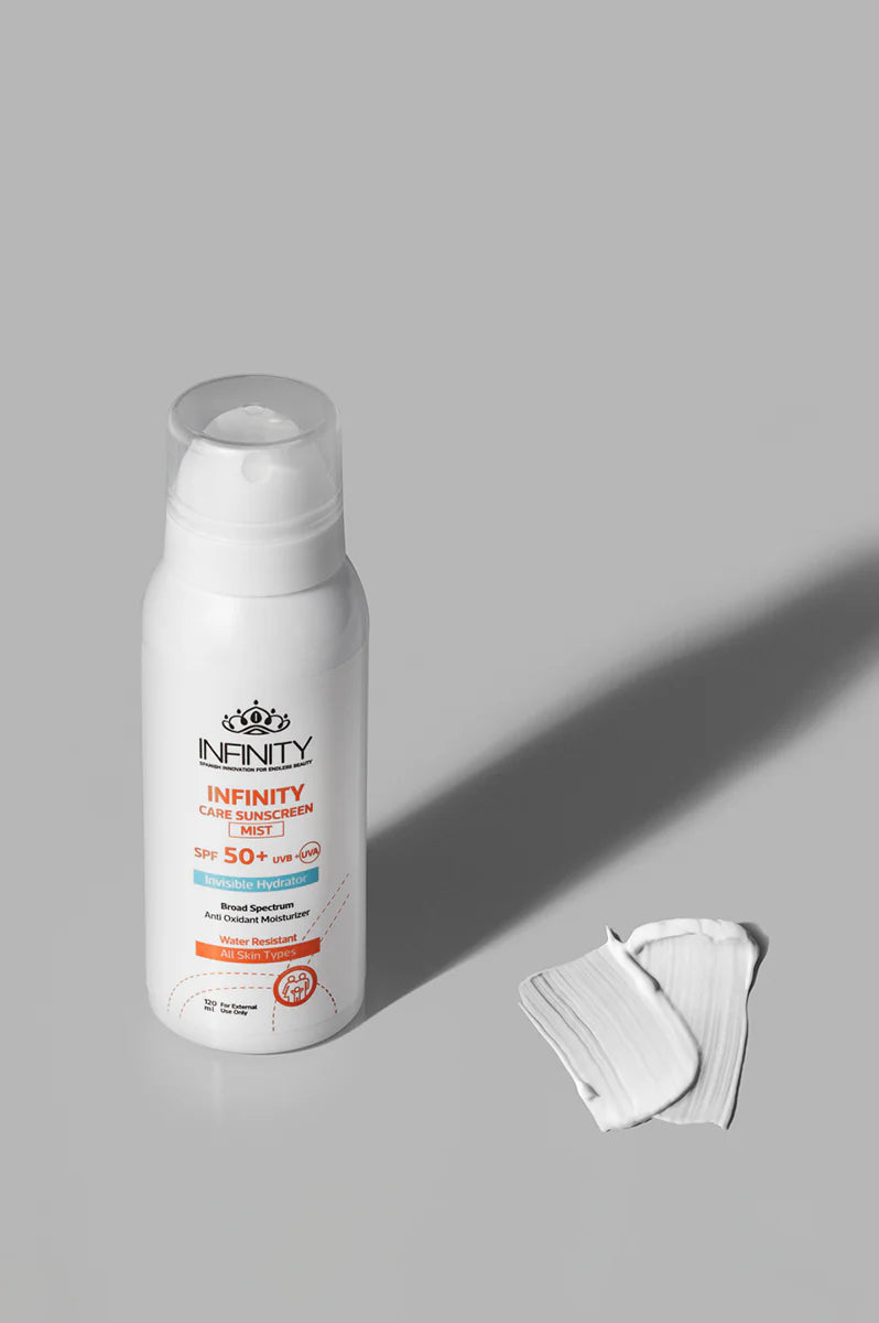 Infinity Care Sunscreen Mist Lotion SPF 50+ / 120 ml (Pack Of 2, 1+1)