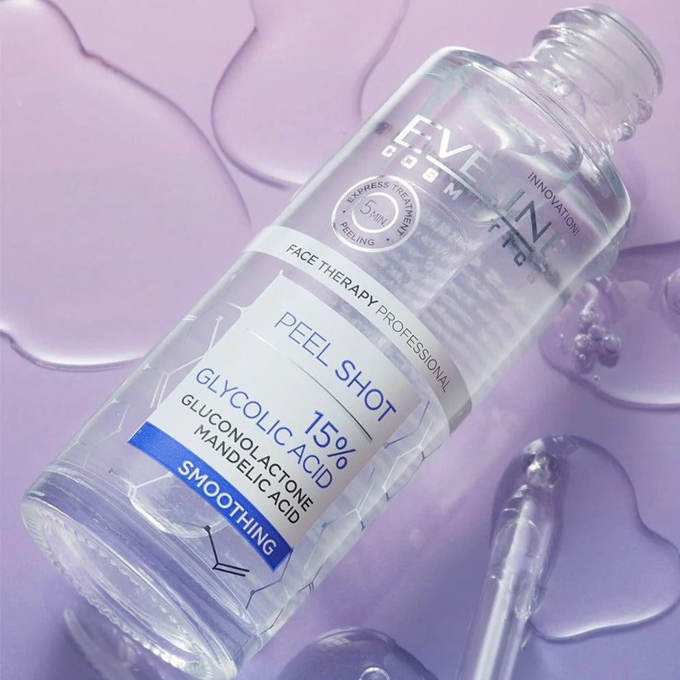 Eveline Cosmetics Peel Shot 15% Glycolic Acid Treatment For Face, Neck And Neckline
