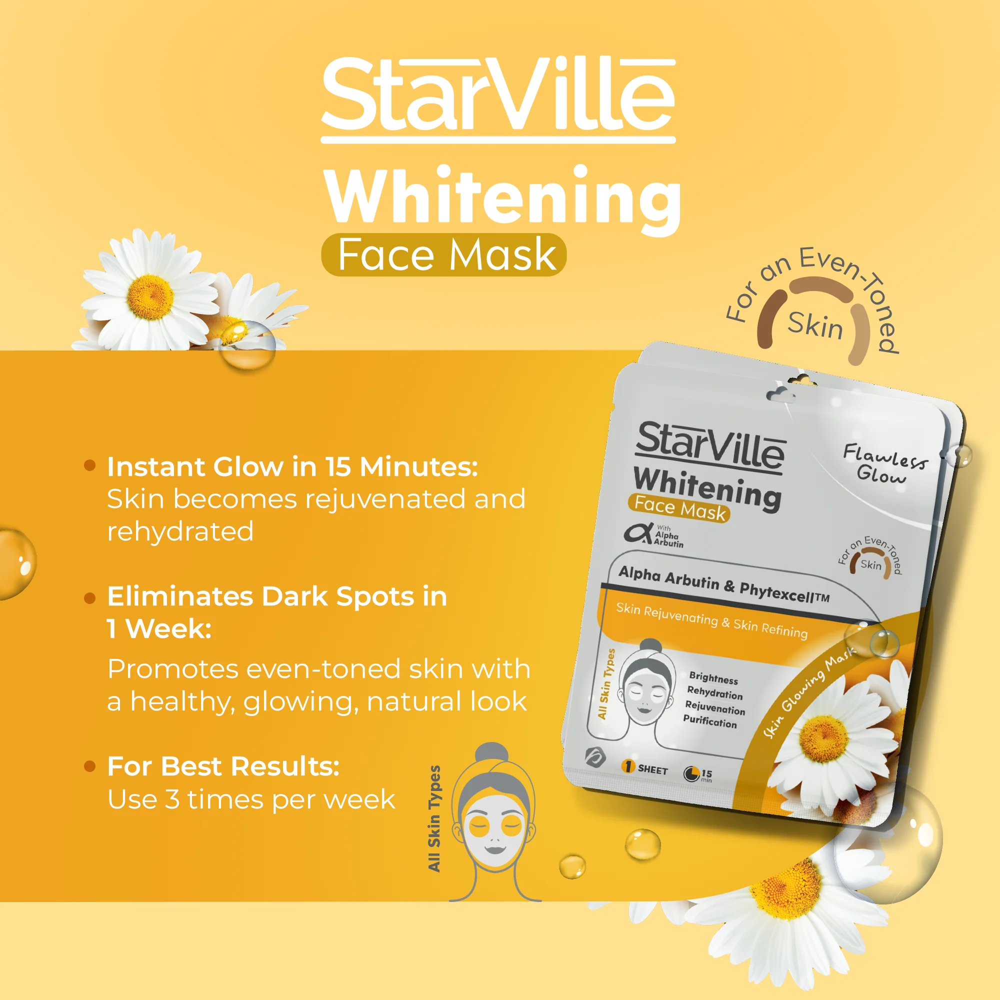 Starville Whitening Face Mask (Box of 10 Sheets)