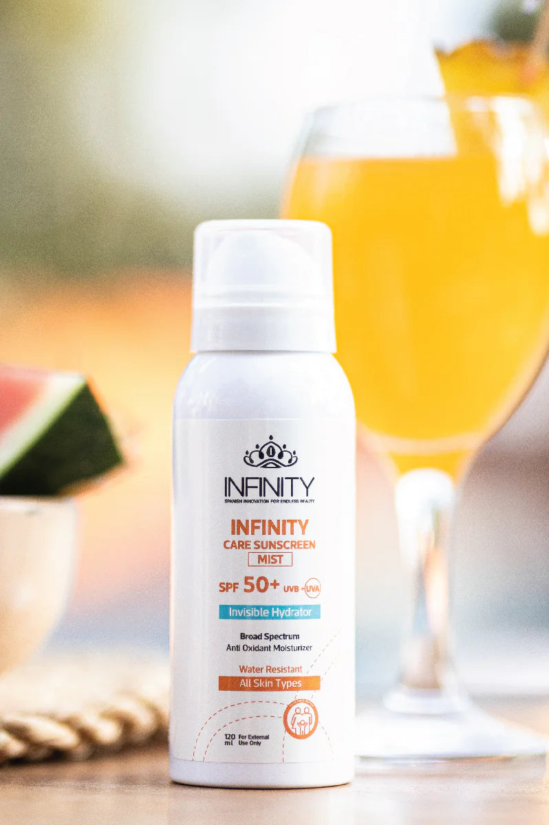 Infinity Care Sunscreen Mist Lotion SPF 50+ / 120 ml (Pack Of 2, 1+1)