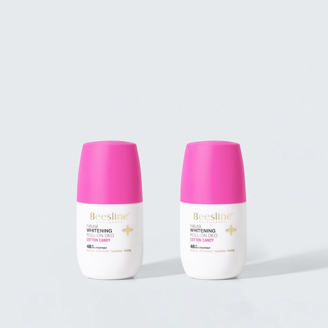 Beesline Whitening Roll On Deodorant - Cotton Candy 48h Protection - 50 ml (1+1 Pack)