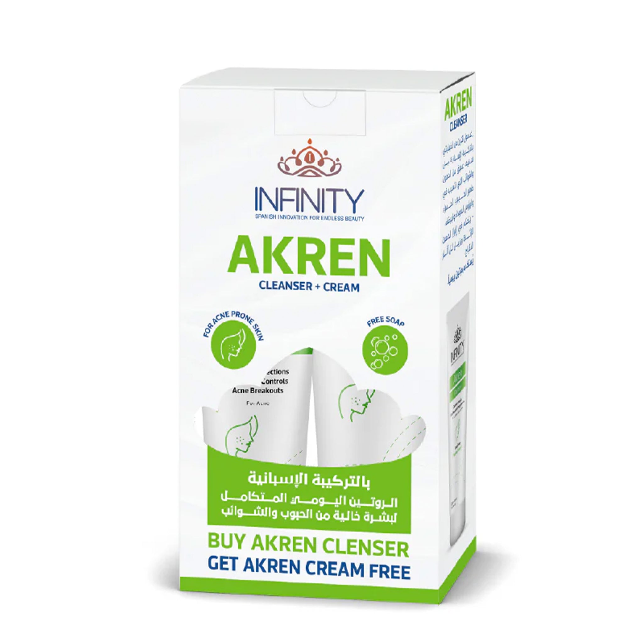 Infinity Akren Cleanser 250 ml + Infinity Akren Cream 60 ml (Pack Of 1)