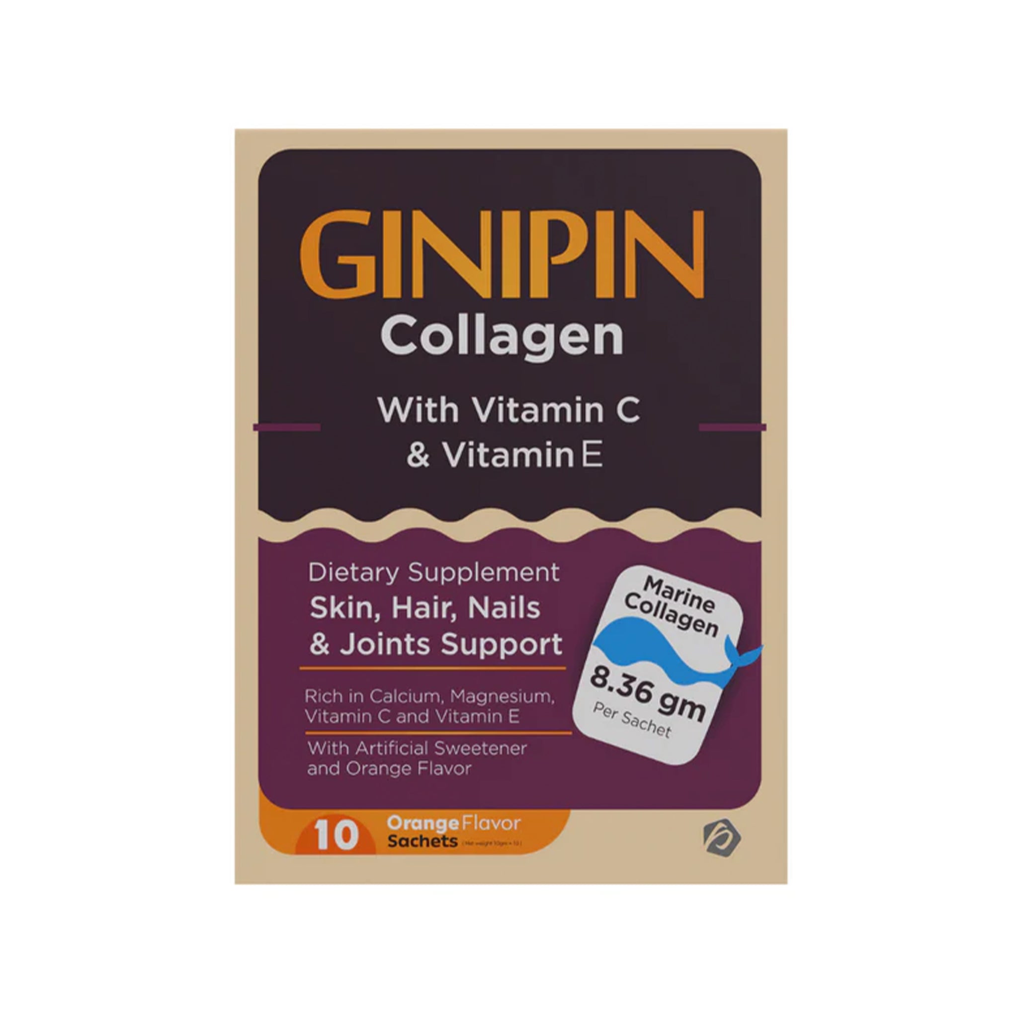 GINIPIN Super Collagen Dietary Supplement For Skin, Hair & Joints (Box Of 10 Sachets)
