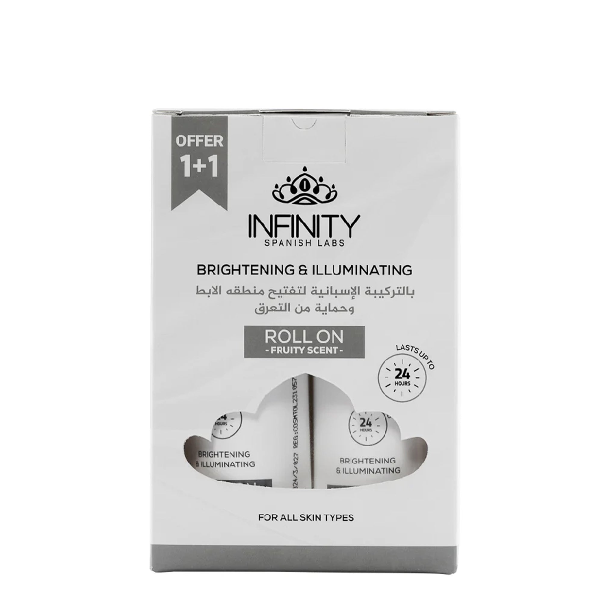 Infinity Roll-On Fruity Whitening 80 ml (Pack Of 2, 1+1)