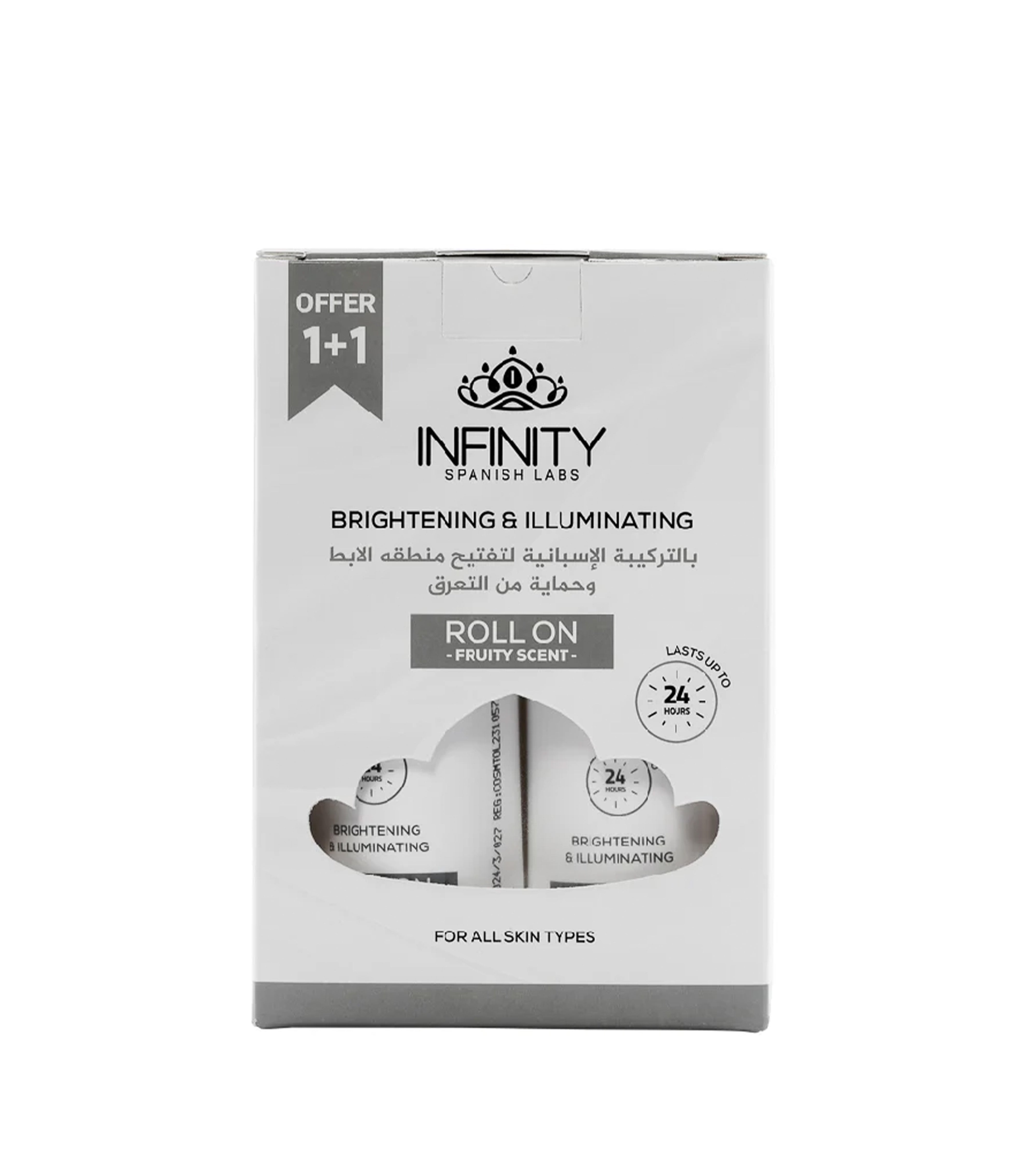 Infinity Roll-On Fruity Whitening 80 ml (Pack Of 2, 1+1)