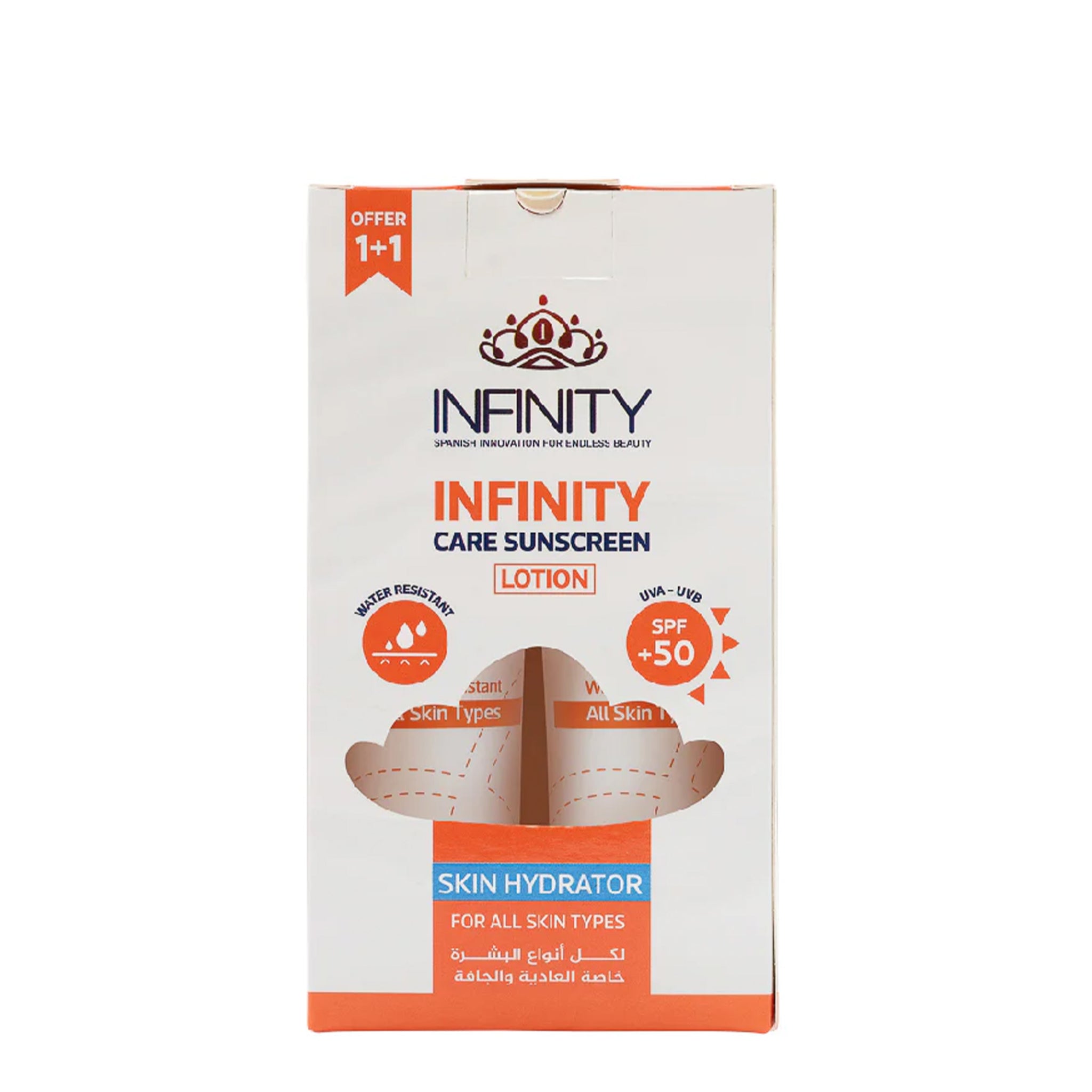 Infinity Care Sunscreen Lotion SPF50+/ 60 ml (Pack Of 2, 1+1)
