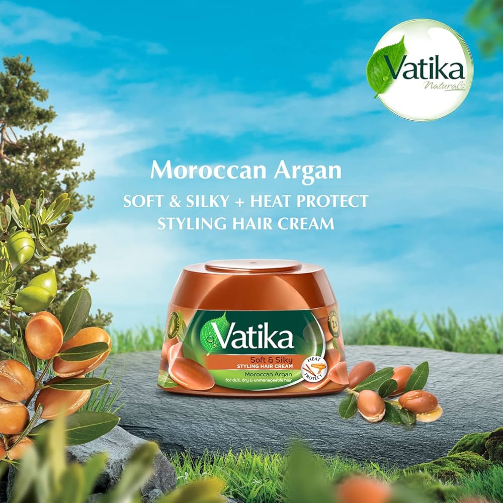 Vatika - Soft & Silky Styling Hair Cream with Moroccan Argan (65g)