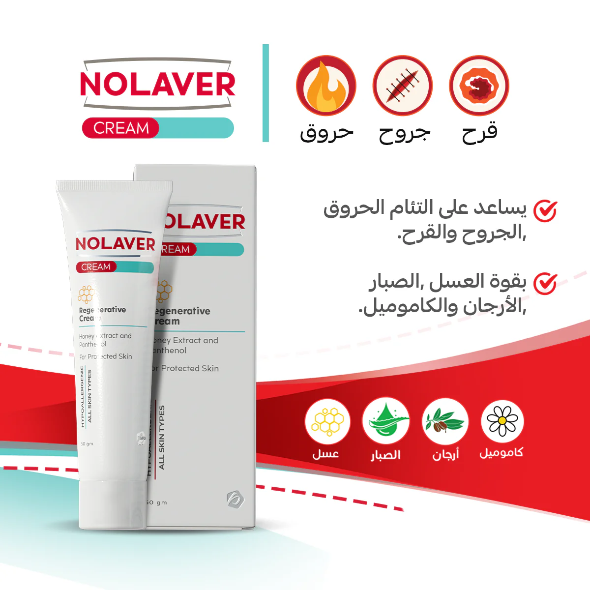 Nolaver Cream For Injuries And Burns 50 gm