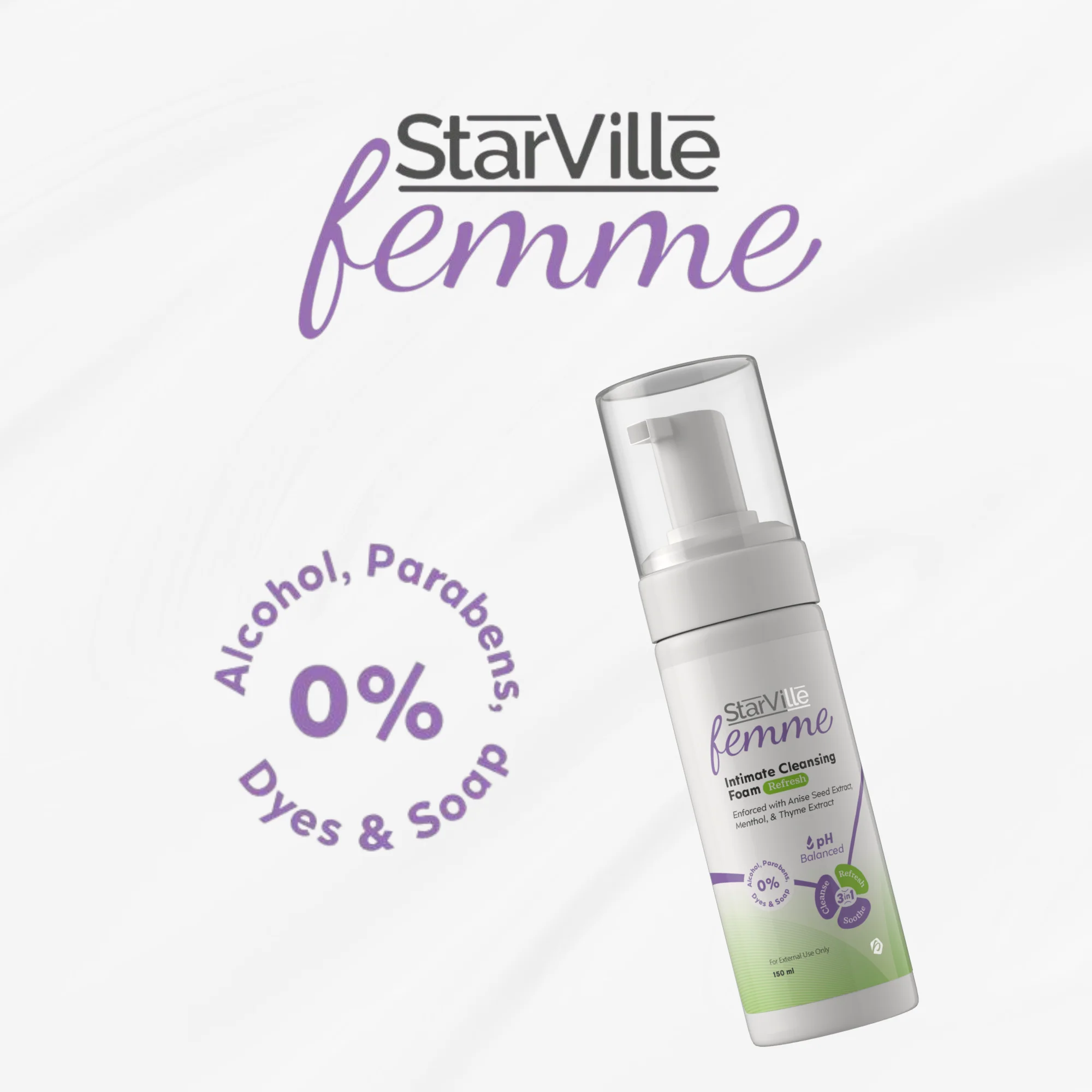 Starville Femme Intimate Cleansing Foam Refresh 150 ml