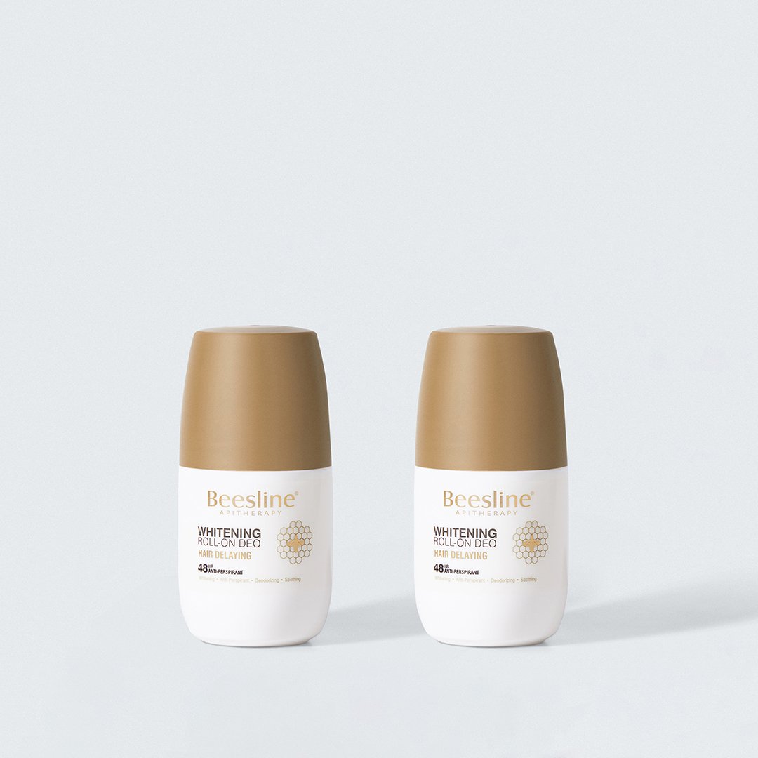 Beesline Whitening Roll On Deodorant - Hair Delaying 48h Protection - 50 ml (1+1 Pack)